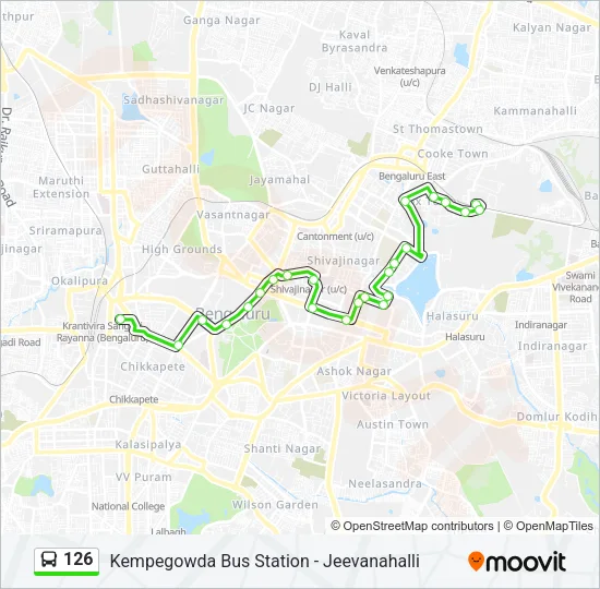 126 Bus Line Map