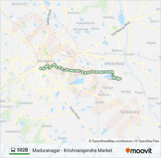 502B Bus Line Map