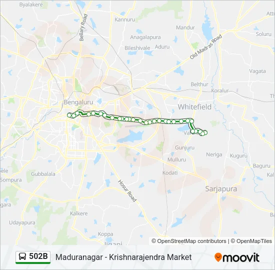 502B Bus Line Map