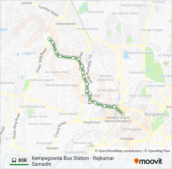 80R Bus Line Map