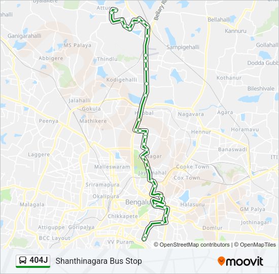 404J Bus Line Map