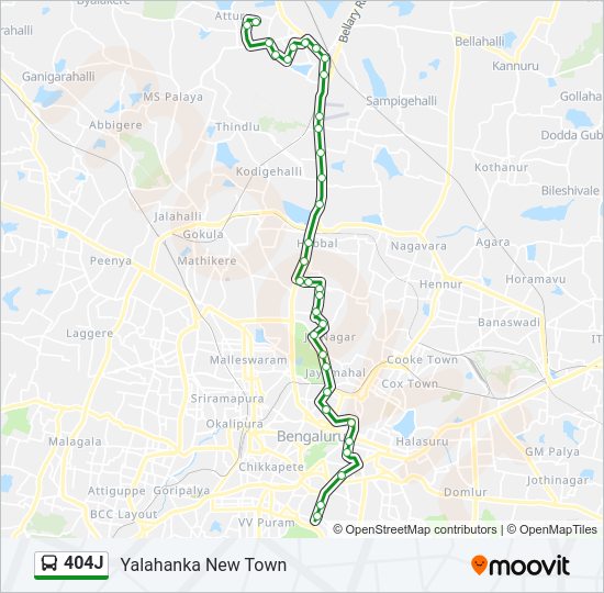 404J bus Line Map