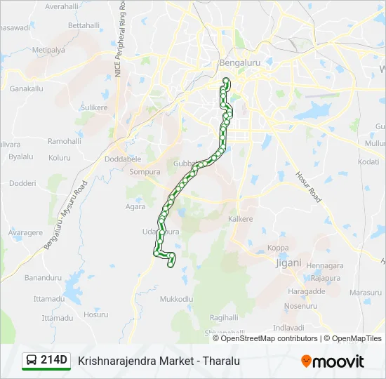 214D Bus Line Map