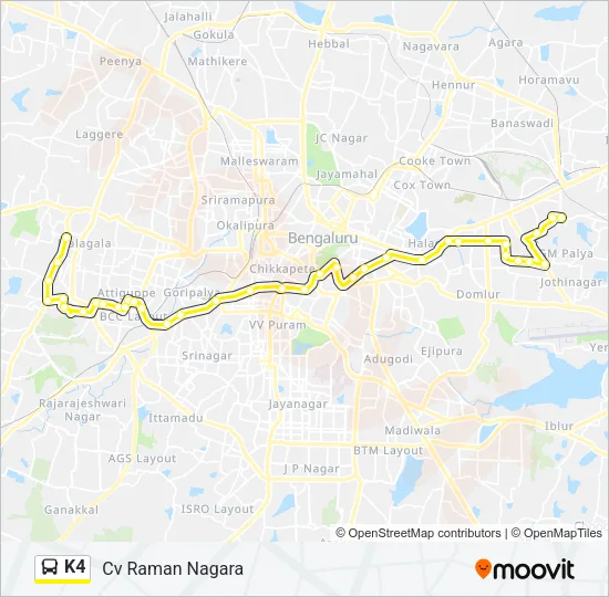 K4 Bus Line Map
