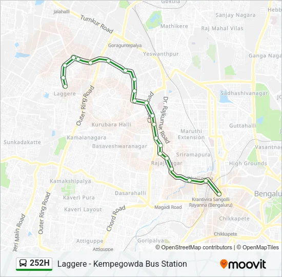 252H Bus Line Map