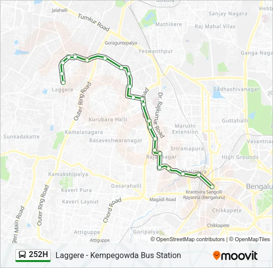 252H Bus Line Map