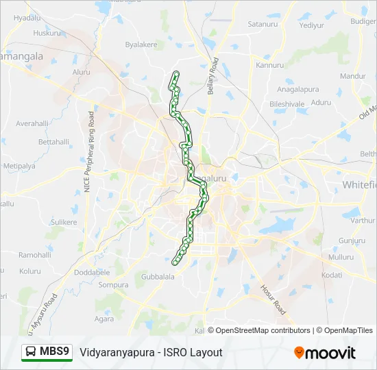MBS9 Bus Line Map