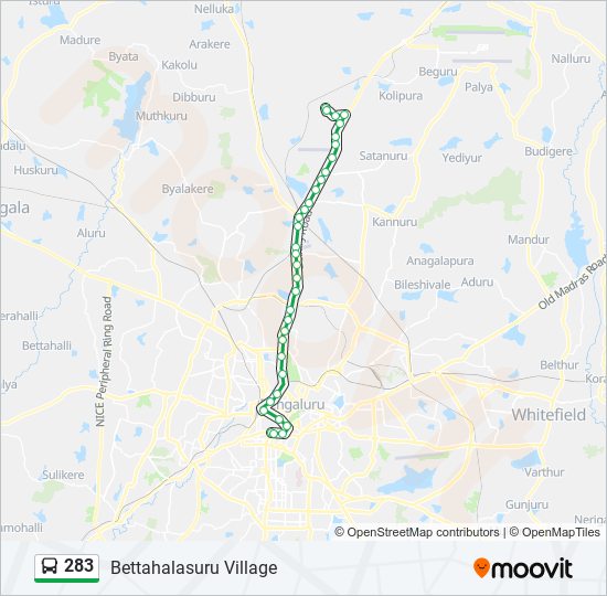 283 bus Line Map