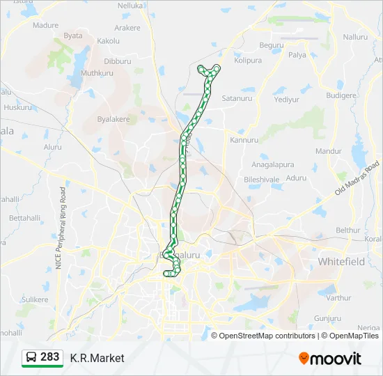 283 Bus Line Map