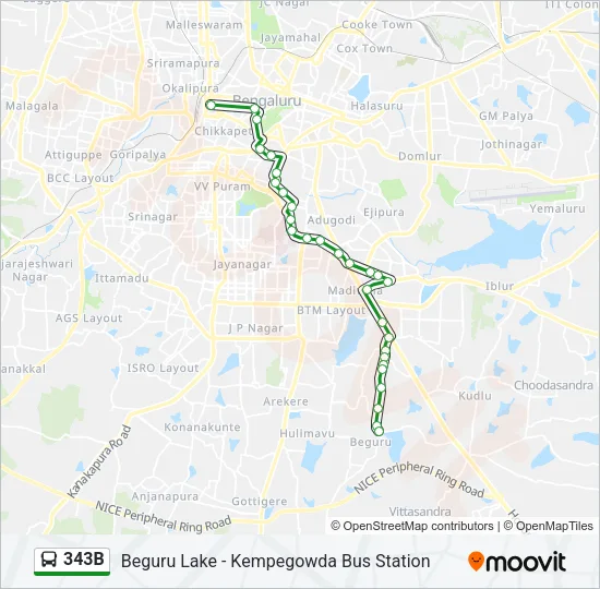 343B Bus Line Map