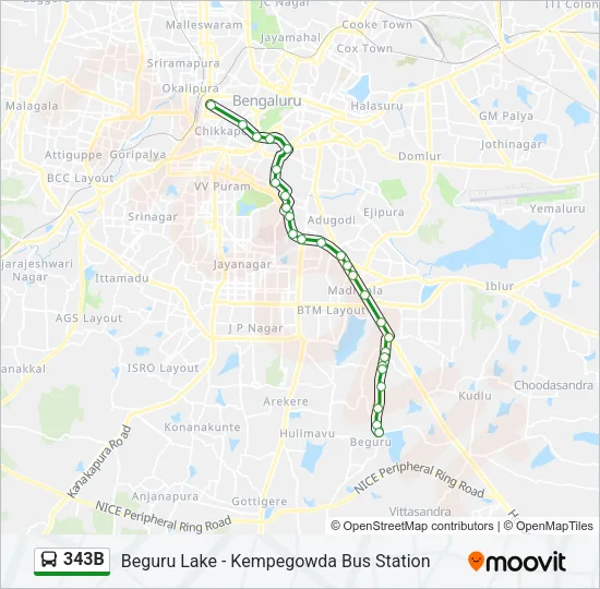 343B Bus Line Map