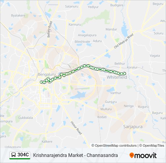 304C bus Line Map