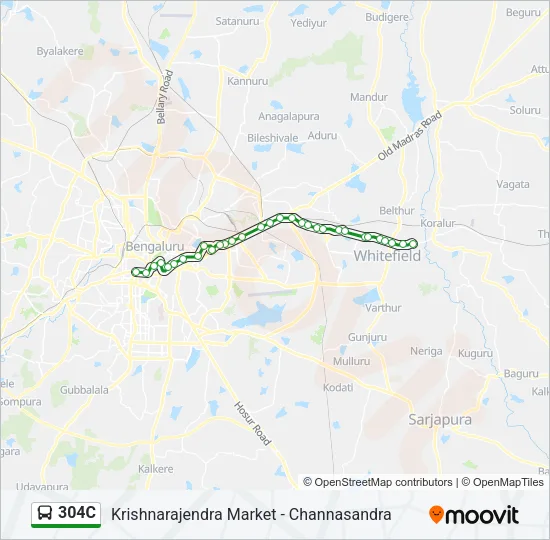 304C Bus Line Map