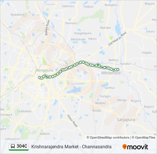 304C bus Line Map