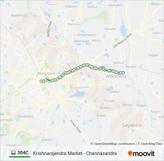 304C Bus Line Map