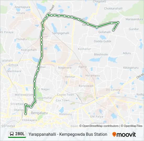 280L Bus Line Map
