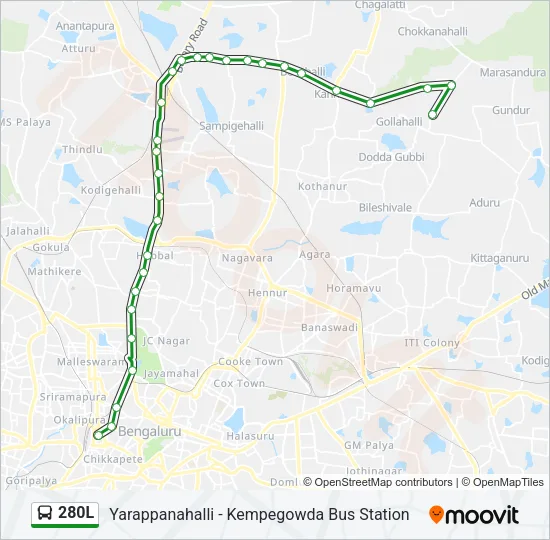 280L Bus Line Map