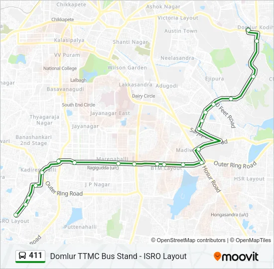 411 Bus Line Map