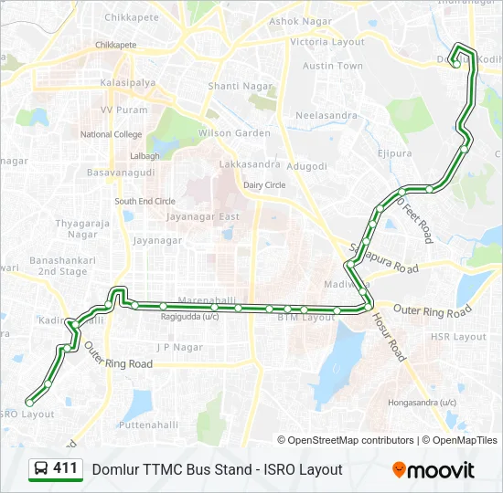 411 Bus Line Map