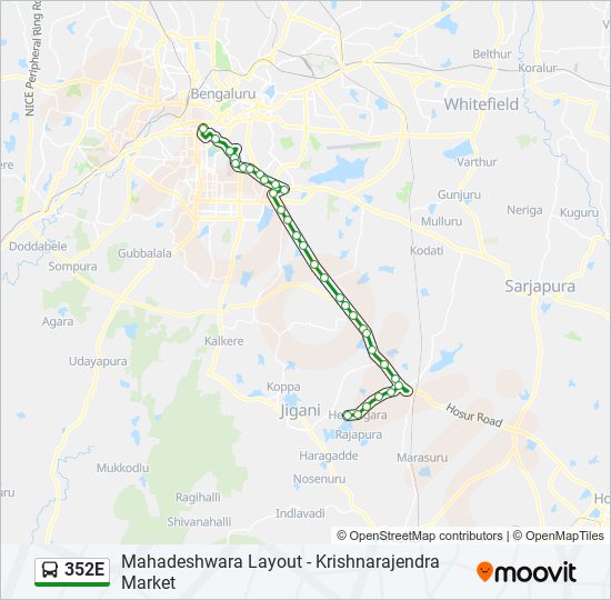 352E bus Line Map