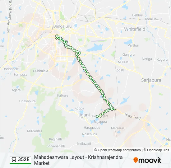 352E Bus Line Map