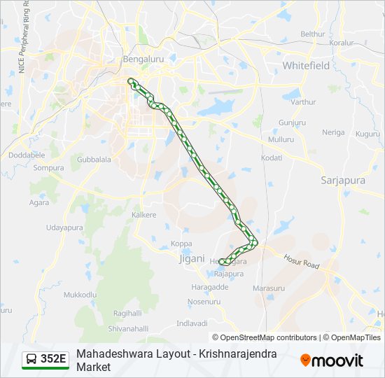 352E bus Line Map