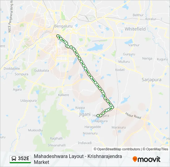 352E Bus Line Map