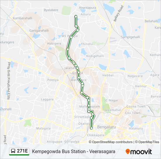 271E Bus Line Map