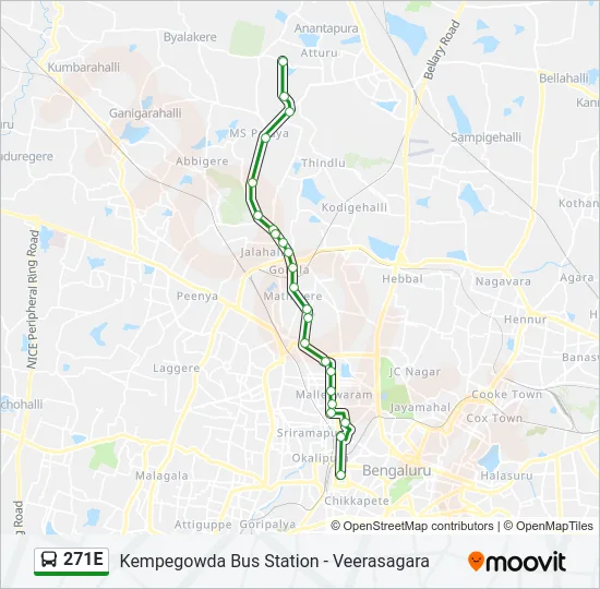 271E Bus Line Map