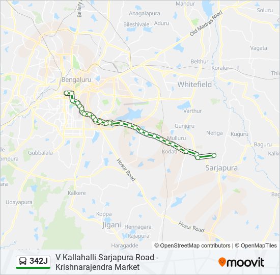 342J bus Line Map