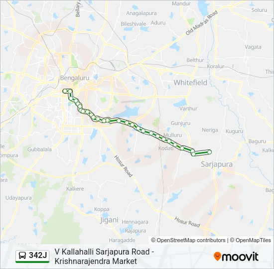 342J Bus Line Map