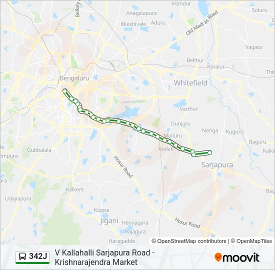 342J Bus Line Map
