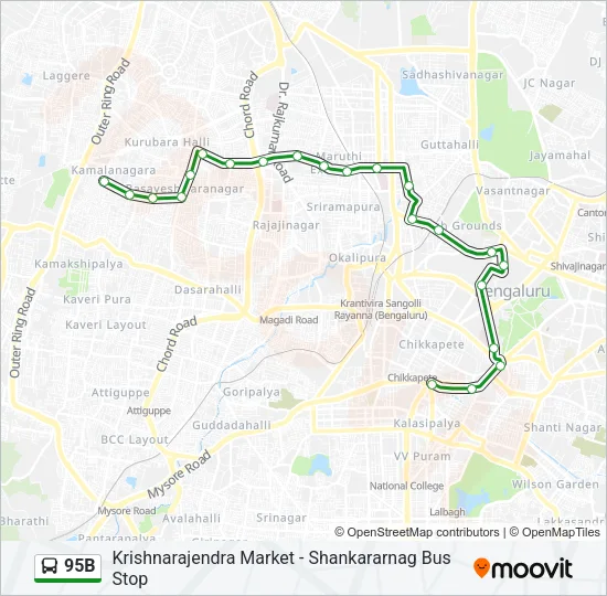 95B Bus Line Map