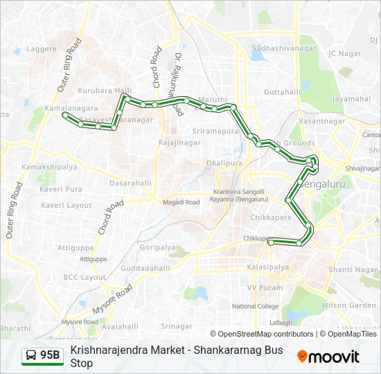95B Bus Line Map