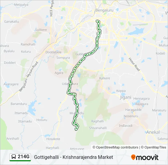 214G Bus Line Map