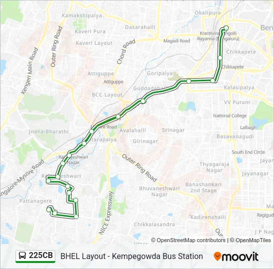 225CB Bus Line Map