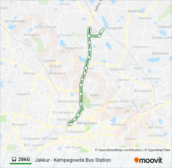 286G Bus Line Map