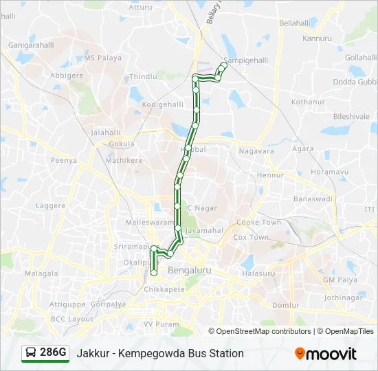 286G Bus Line Map