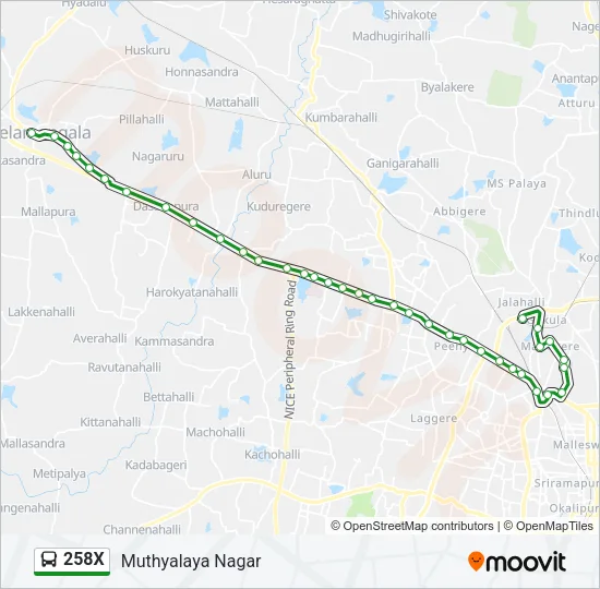 258X Bus Line Map