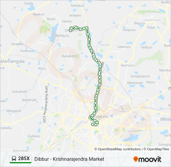 285X Bus Line Map