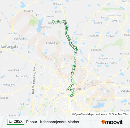 285X Bus Line Map