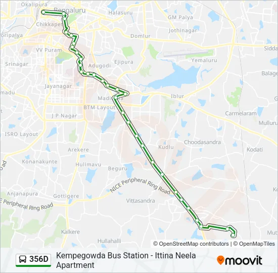 356D Bus Line Map