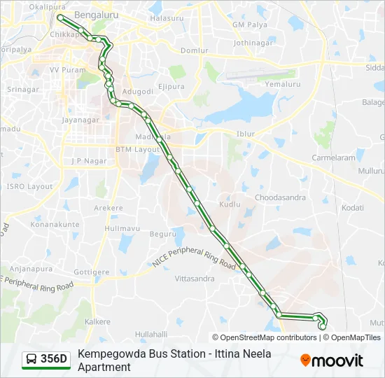 356D Bus Line Map