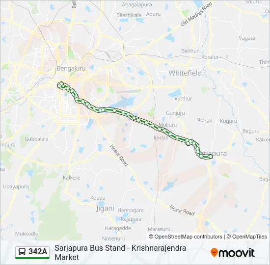 342A Bus Line Map
