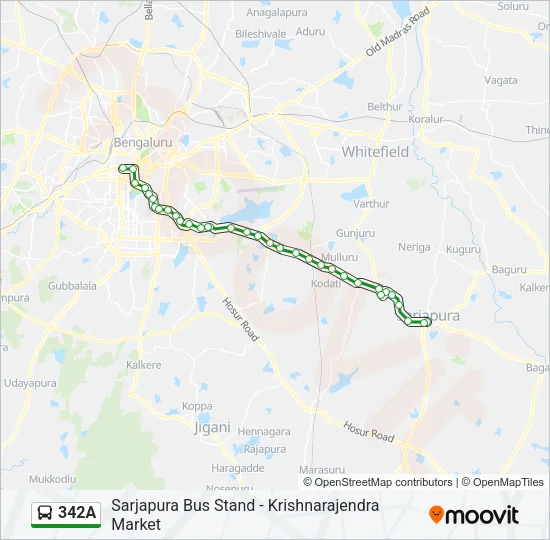 342A Bus Line Map