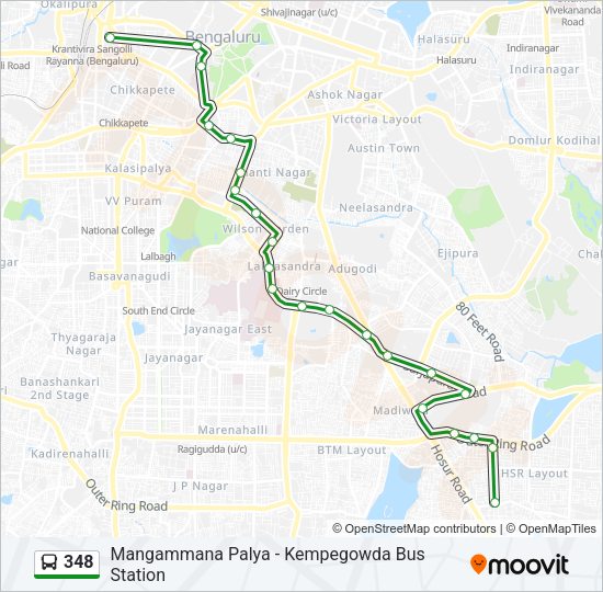 348 Bus Line Map