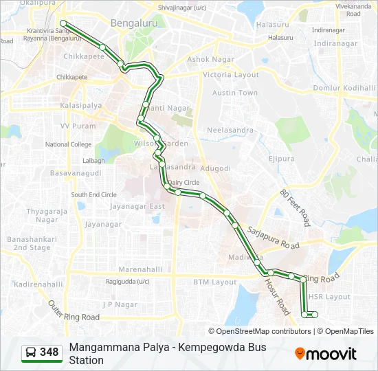 348 Bus Line Map