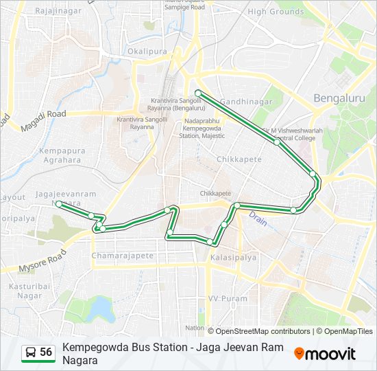 56 bus Line Map