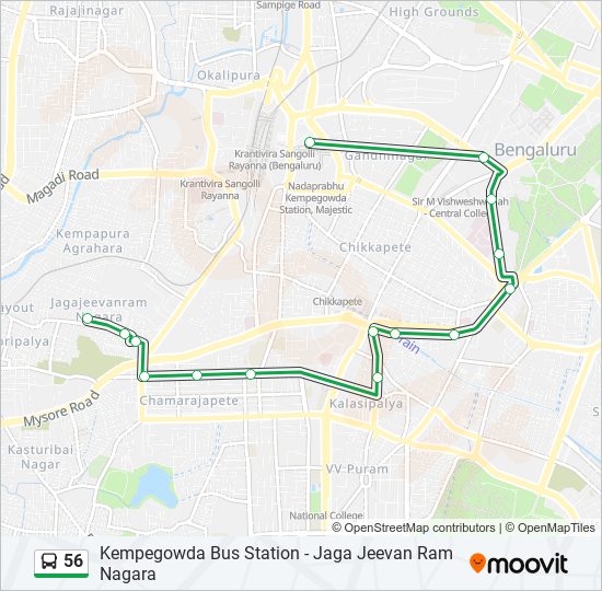 56 bus Line Map