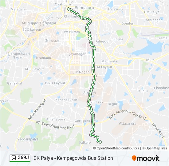 369J bus Line Map